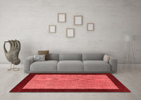 Machine Washable Abstract Red Contemporary Rug, wshcon364red