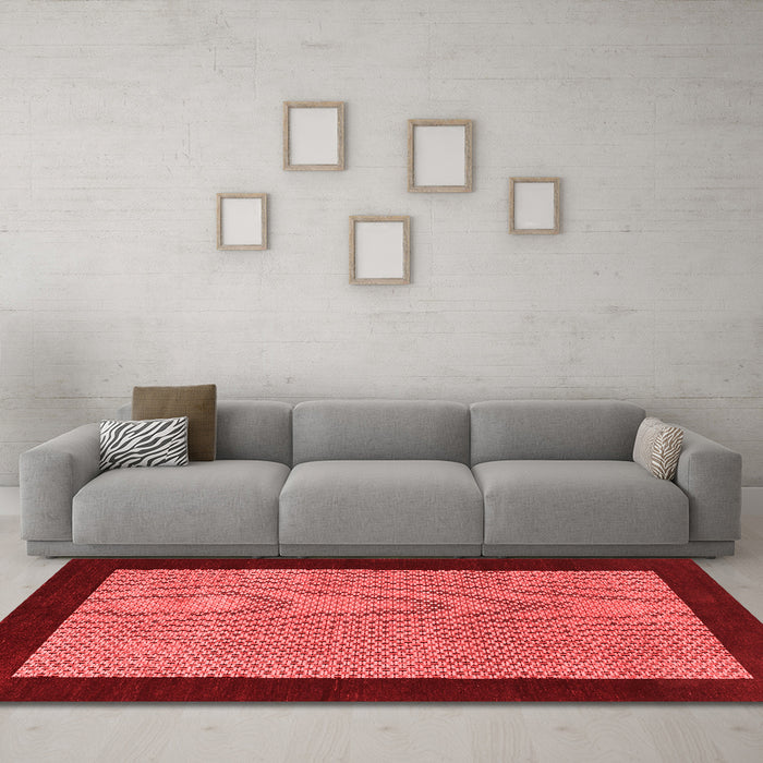 Contemporary Red Washable Rugs