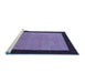 Sideview of Machine Washable Abstract Blue Contemporary Rug, wshcon364blu