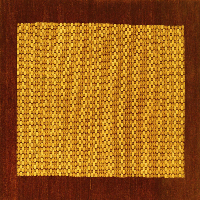 Square Abstract Yellow Contemporary Rug, con364yw