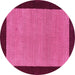 Round Machine Washable Abstract Pink Contemporary Rug, wshcon364pnk