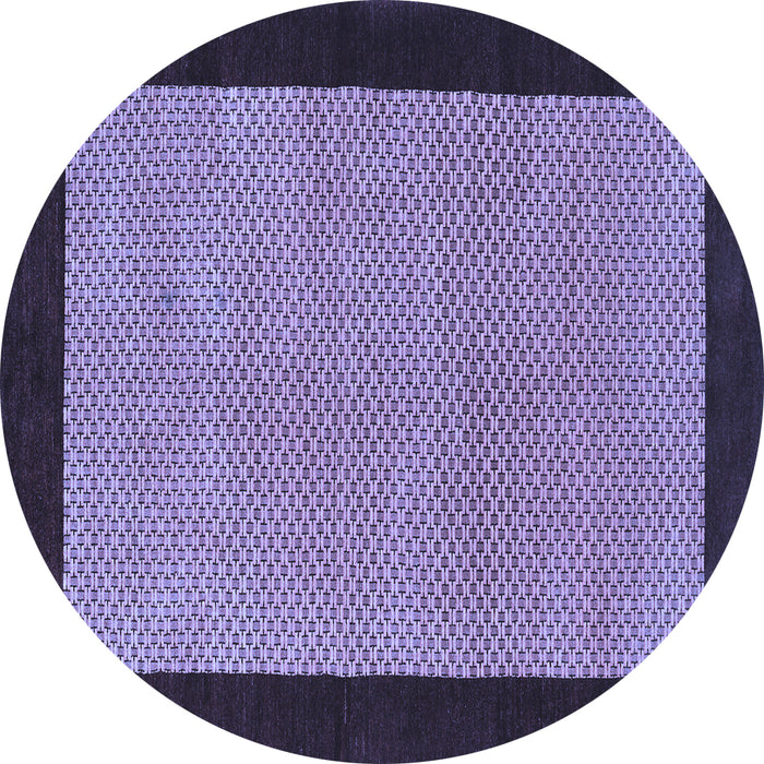 Round Machine Washable Abstract Blue Contemporary Rug, wshcon364blu