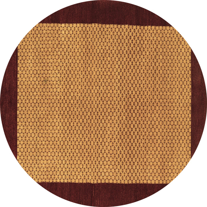 Round Abstract Brown Contemporary Rug, con364brn