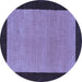 Round Abstract Blue Contemporary Rug, con364blu