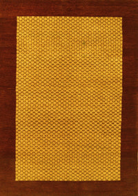 Abstract Yellow Contemporary Rug, con364yw