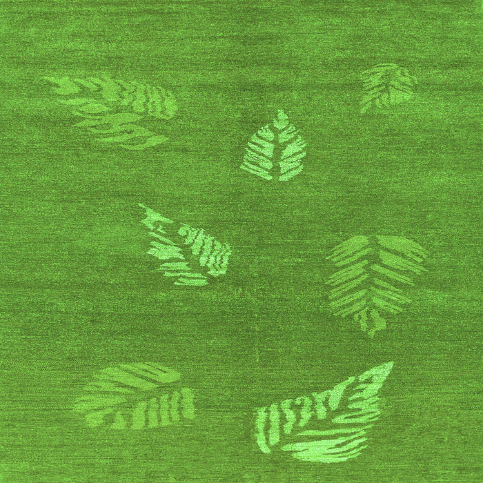 Serging Thickness of Abstract Green Contemporary Rug, con365grn