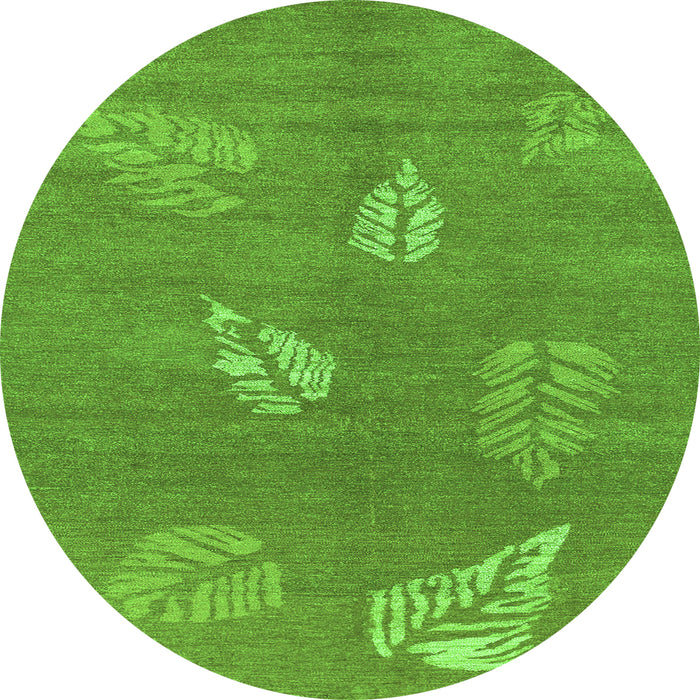 Square Abstract Green Contemporary Rug, con365grn
