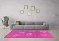 Machine Washable Abstract Pink Contemporary Rug, wshcon365pnk