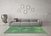 Machine Washable Abstract Turquoise Contemporary Area Rugs in a Living Room,, wshcon365turq