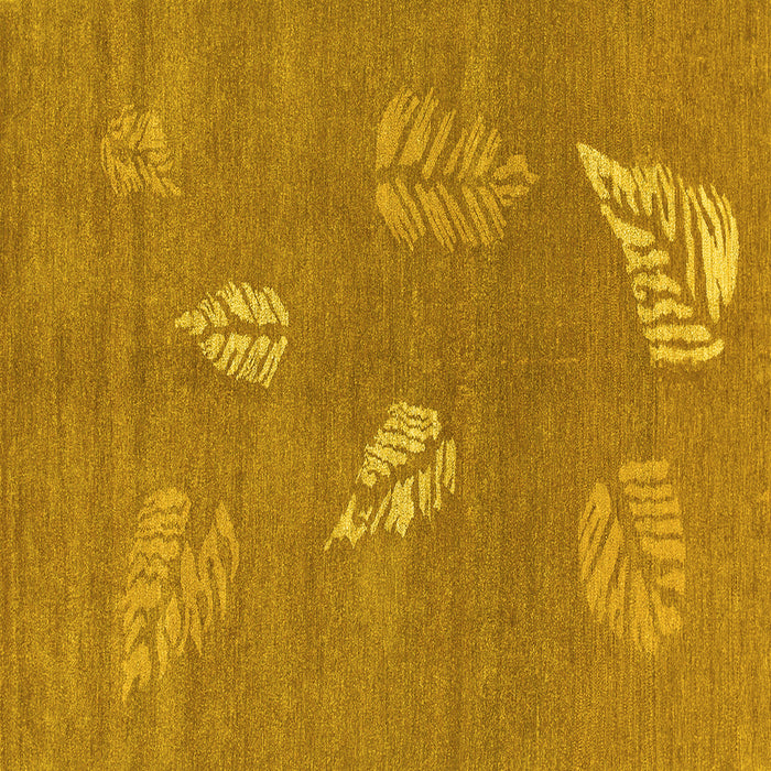 Square Abstract Yellow Contemporary Rug, con365yw