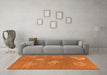 Machine Washable Abstract Orange Contemporary Area Rugs in a Living Room, wshcon365org