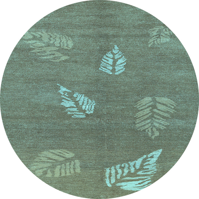 Round Machine Washable Abstract Light Blue Contemporary Rug, wshcon365lblu