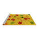 Sideview of Machine Washable Abstract Yellow Contemporary Rug, wshcon366yw