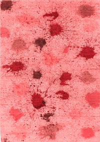 Abstract Red Contemporary Rug, con366red