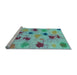 Sideview of Machine Washable Abstract Light Blue Contemporary Rug, wshcon366lblu