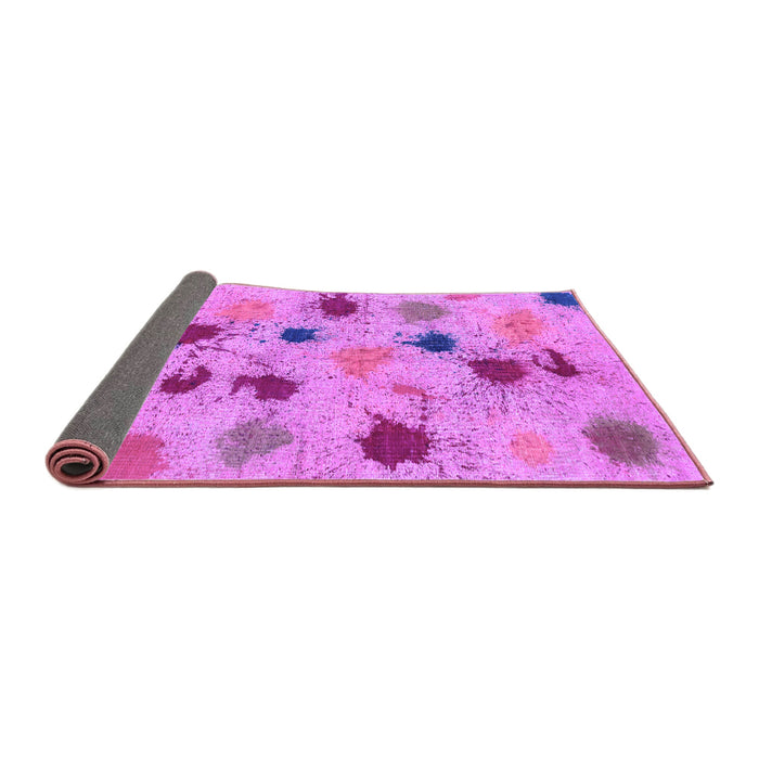 Sideview of Abstract Purple Contemporary Rug, con366pur
