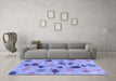 Machine Washable Abstract Blue Contemporary Rug in a Living Room, wshcon366blu