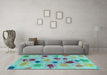 Machine Washable Abstract Light Blue Contemporary Rug in a Living Room, wshcon366lblu