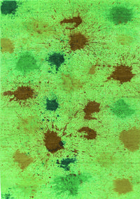 Abstract Green Contemporary Rug, con366grn