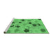 Sideview of Machine Washable Abstract Emerald Green Contemporary Area Rugs, wshcon366emgrn