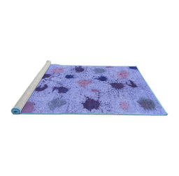 Sideview of Machine Washable Abstract Blue Contemporary Rug, wshcon366blu