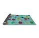 Sideview of Abstract Light Blue Contemporary Rug, con366lblu