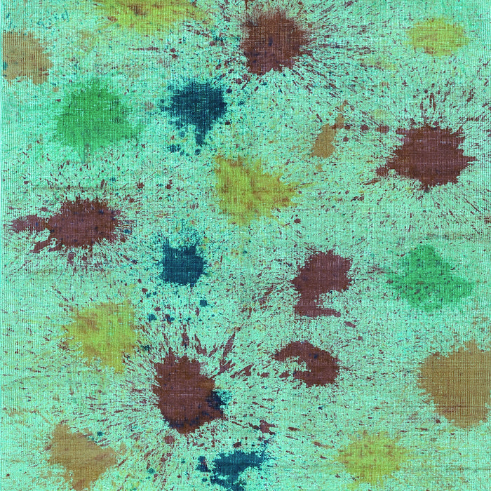 Abstract Turquoise Contemporary Rug, con366turq