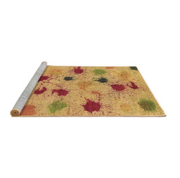 Sideview of Machine Washable Abstract Brown Contemporary Rug, wshcon366brn