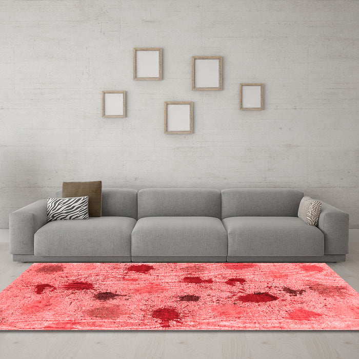 Contemporary Red Washable Rugs