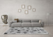 Machine Washable Abstract Gray Contemporary Rug in a Living Room,, wshcon366gry