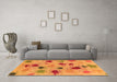 Machine Washable Abstract Orange Contemporary Area Rugs in a Living Room, wshcon366org