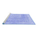 Sideview of Machine Washable Abstract Blue Contemporary Rug, wshcon367blu