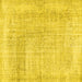 Square Machine Washable Abstract Yellow Contemporary Rug, wshcon367yw