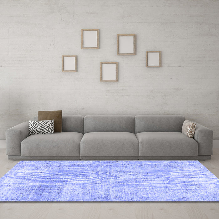 Machine Washable Abstract Blue Contemporary Rug in a Living Room, wshcon367blu