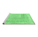 Sideview of Machine Washable Abstract Emerald Green Contemporary Area Rugs, wshcon367emgrn