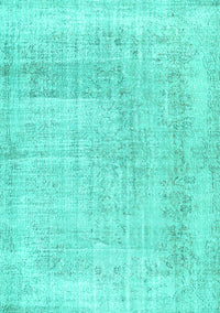 Abstract Turquoise Contemporary Rug, con367turq