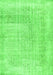 Serging Thickness of Machine Washable Abstract Green Contemporary Area Rugs, wshcon367grn