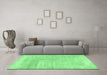 Machine Washable Abstract Emerald Green Contemporary Area Rugs in a Living Room,, wshcon367emgrn