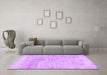 Machine Washable Abstract Purple Contemporary Area Rugs in a Living Room, wshcon367pur