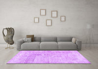 Machine Washable Abstract Purple Contemporary Rug, wshcon367pur