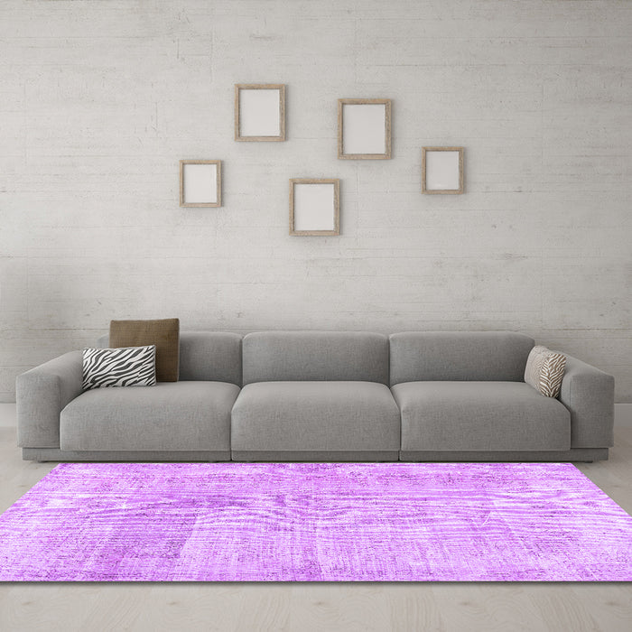 Machine Washable Abstract Purple Contemporary Area Rugs in a Living Room, wshcon367pur