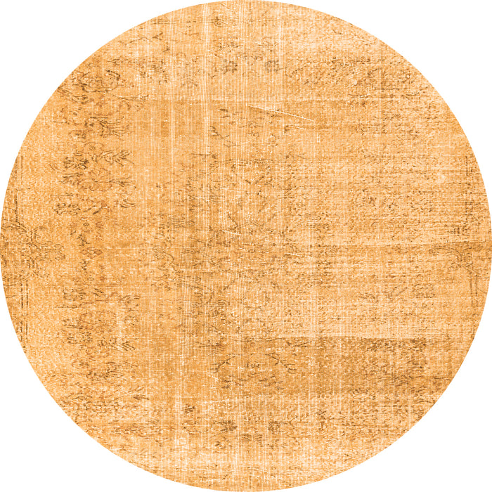 Square Abstract Orange Contemporary Rug, con367org