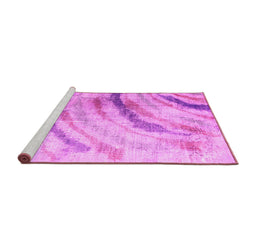 Sideview of Machine Washable Abstract Pink Contemporary Rug, wshcon368pnk