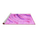 Sideview of Machine Washable Abstract Pink Contemporary Rug, wshcon368pnk