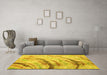 Machine Washable Abstract Yellow Contemporary Rug in a Living Room, wshcon368yw