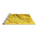 Sideview of Machine Washable Abstract Yellow Contemporary Rug, wshcon368yw