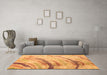 Machine Washable Abstract Orange Contemporary Area Rugs in a Living Room, wshcon368org