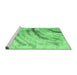 Sideview of Machine Washable Abstract Emerald Green Contemporary Area Rugs, wshcon368emgrn