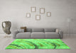 Machine Washable Abstract Green Contemporary Area Rugs in a Living Room,, wshcon368grn