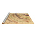 Sideview of Machine Washable Abstract Brown Contemporary Rug, wshcon368brn